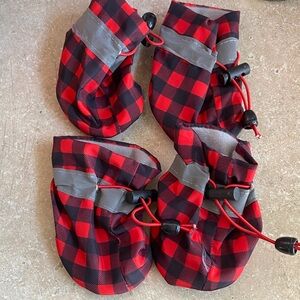 Red and Black Plaid Dog Booties